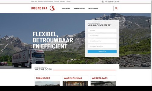 Nieuwe website Boonstra Transport